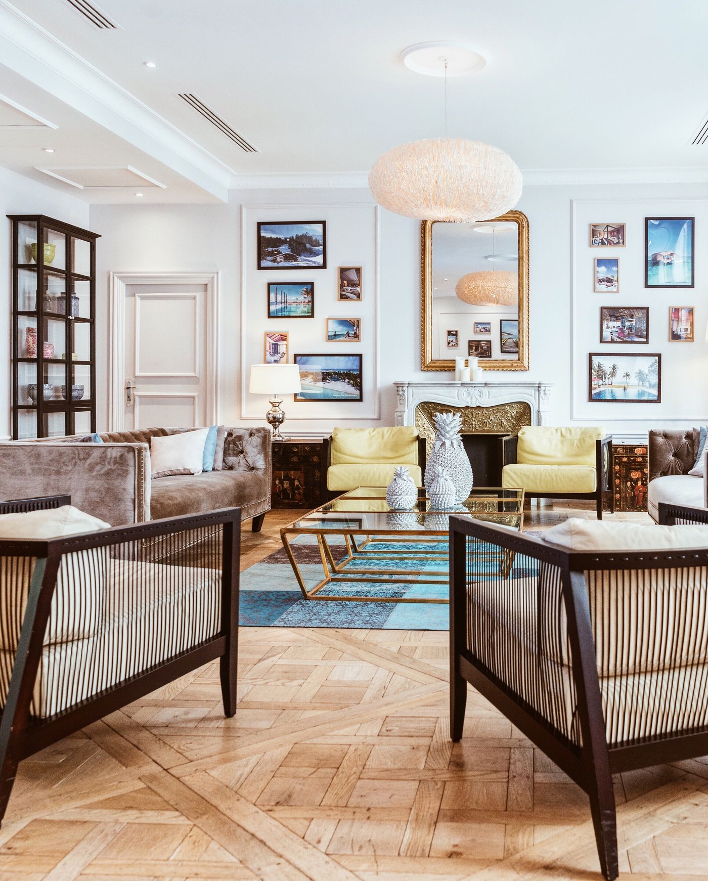 Eclectic styled living room for a short-term rental
