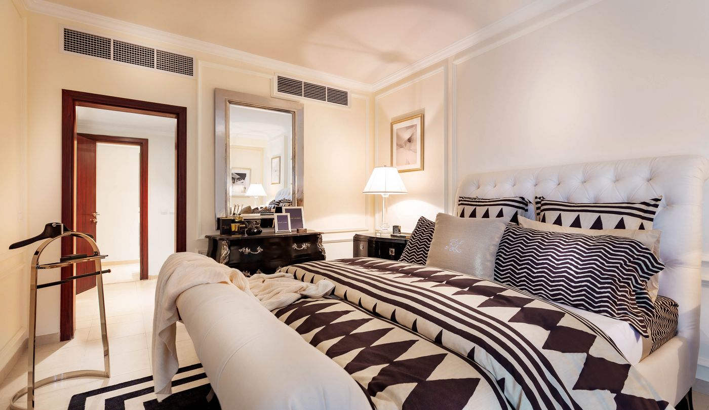 Styled elegant bedroom interior design